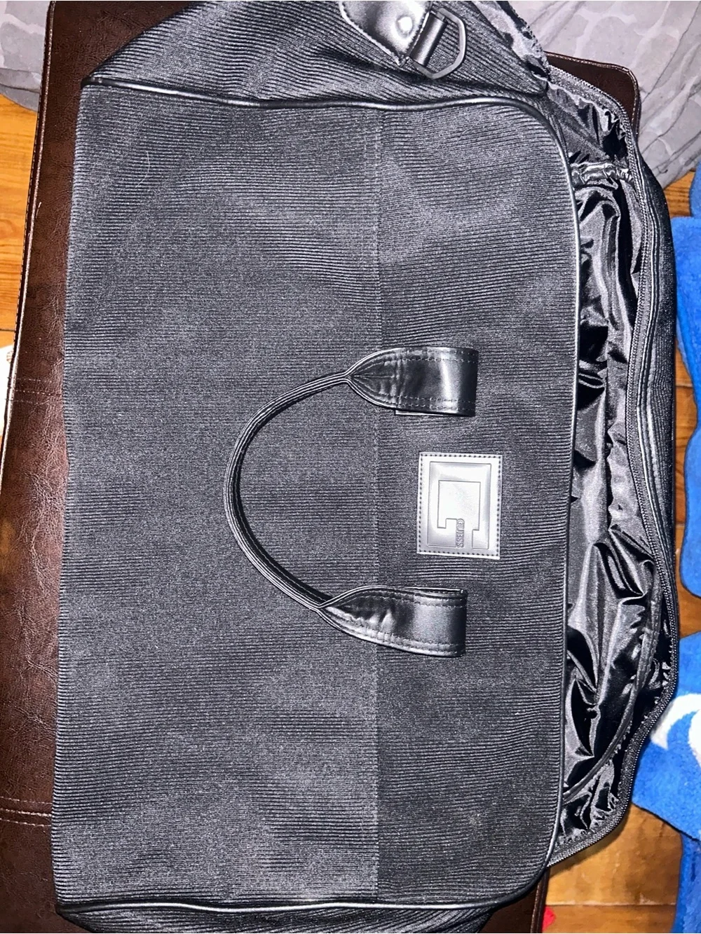 Guess Black Men’s Weekender Bag with Leather Handles